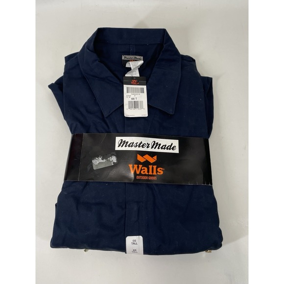 Walls Master Made Coveralls Mens Blue Uninsulated Jumpsuit Size 66T Blue